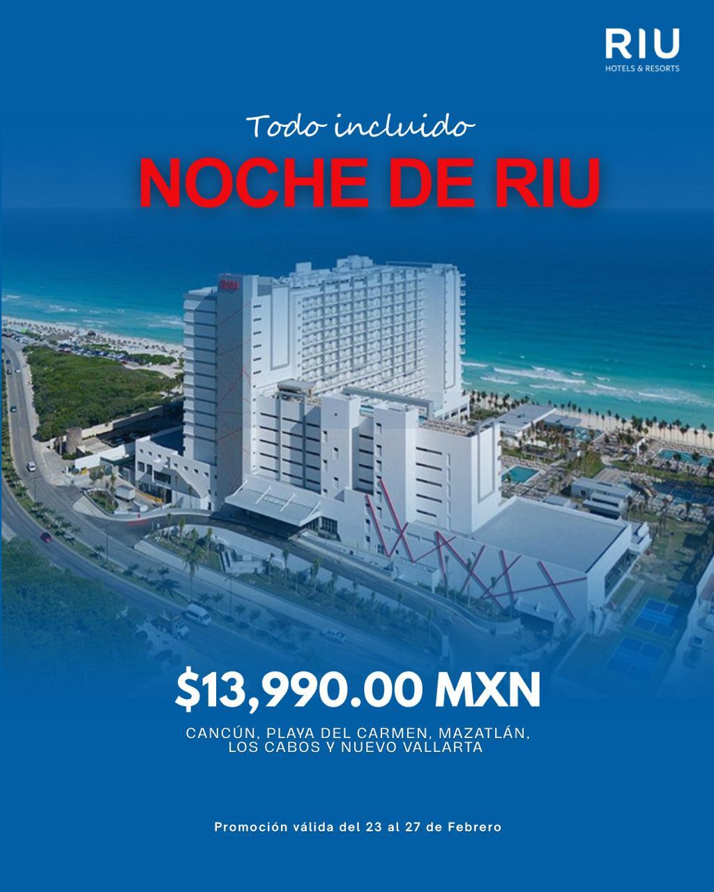 Hotel Riu Cancún de noche